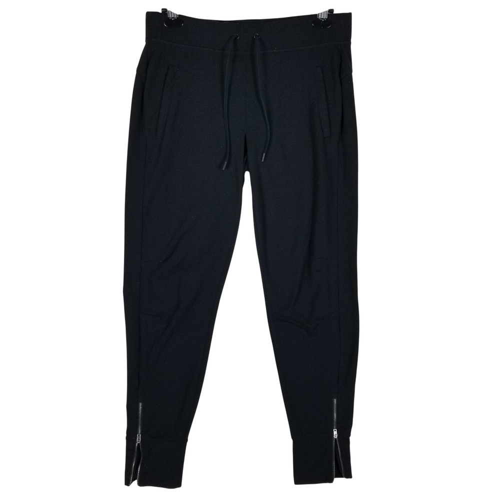 Athleta Jogger Pants Womens Small Black Ankle Zip Supplex Spandex Slim Fit